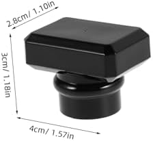 5pcs Black Square Plastic Perfume Bottle Caps with Durable Seal Screws