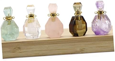 GARVALON Fluorite Crystal Perfume Bottle Necklace for Women