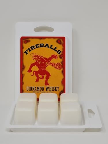 Fireballs Cinnamon Whisky Scents Wax Melts 6 Cubes 2 Ounce Package