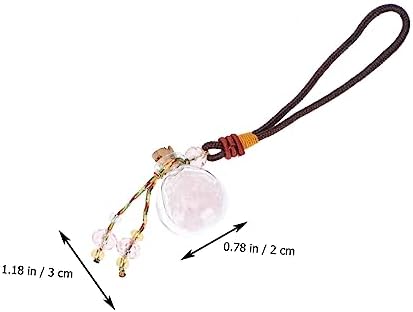 Natural Rose Quartz Car Hanging Perfume Bottle Pendant