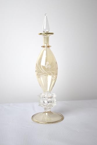 Blown Glass Perfume Bottle with 14K Gold Trim