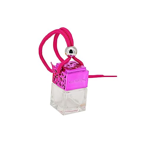 Car Perfume Bottle Pendant 4Pcs 8ml Hollow Glass Essential Oil Bottle for Men Women Decorative Air Freshener