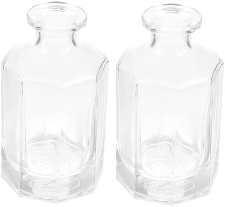 2Pcs Chic Refillable Aromatherapy Glass Essential Oil Diffuser Bottles for Home Decor and Office