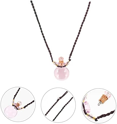 VINTORKY Glass Essential Oil Diffuser Pendant Necklace Car Decor Accessory
