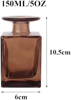 Quupy 150ML Square Brown Glass Diffuser Bottle