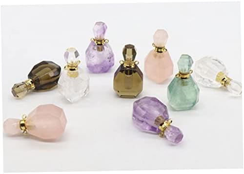 Ciieeo Natural Fluorite Crystal Wishing Bottle Pendant Necklace