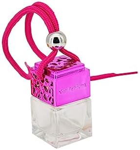 FOYTOKI Car Hanging Perfume Bottle Glass Diffuser Square Shape Empty Car Decor Bottle