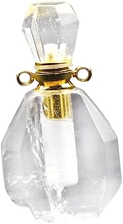 Ciieeo Natural Fluorite Crystal Wishing Bottle Pendant Necklace