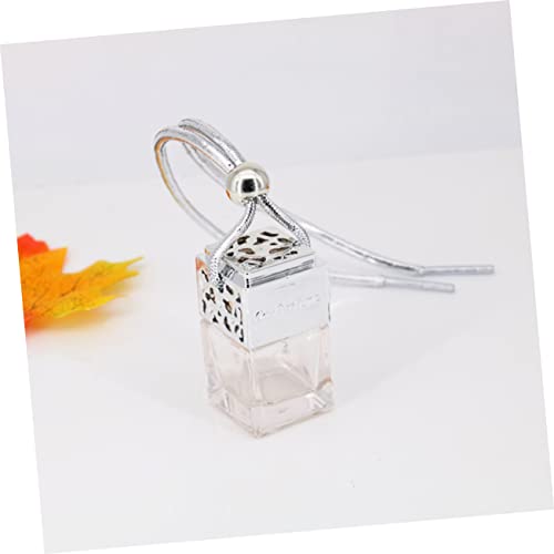 Car Perfume Bottle Pendant 4Pcs 8ml Hollow Glass Essential Oil Bottle for Men Women Decorative Air Freshener