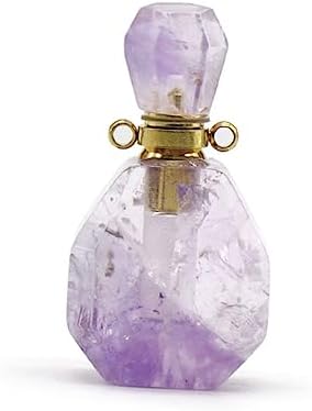 GARVALON Fluorite Crystal Perfume Bottle Necklace for Women