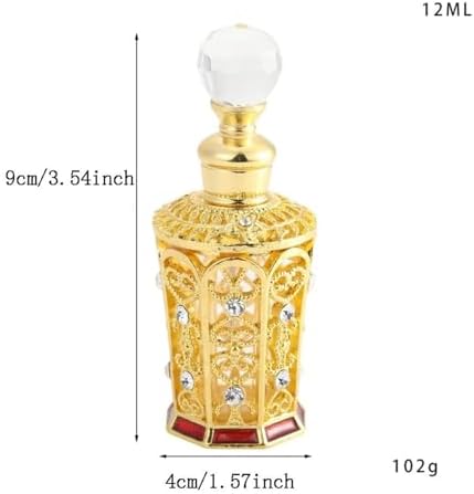 Vintage Perfume Bottle with Crystal Cover 12Ml Glass Art Statue for Women
