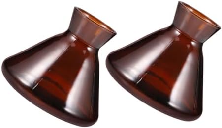 2Pcs Wide Mouth Refillable Diffuser Bottles with Colorful Glass Design