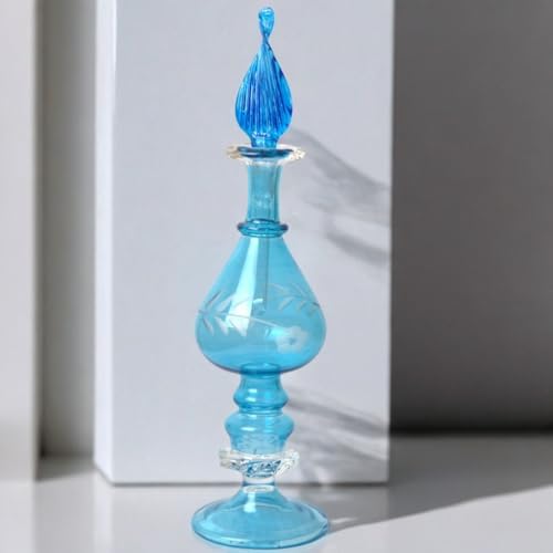 Egyptian Glass Perfume Bottle Hand Painted Refillable Decanter