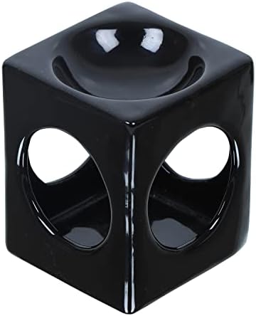 Ceramic Tealight Candle Holder for Aromatherapy Oil Diffuser Black 8x65cm Home Decor Accessory