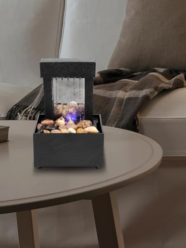 Indoor 4-Tier Waterfall Fountain with Soft LED Light
