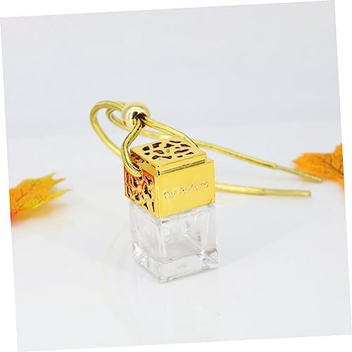 FOYTOKI Car Hanging Perfume Bottle Glass Diffuser Square Shape Empty Car Decor Bottle