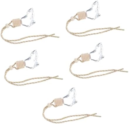 5pcs Hanging Car Diffuser Aroma Bottle Glass Wood Decor