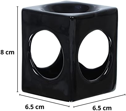 Ceramic Tealight Candle Holder for Aromatherapy Oil Diffuser Black 8x65cm Home Decor Accessory