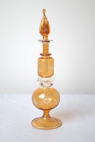 Hand Blown Amber Fragrance Glass Bottle