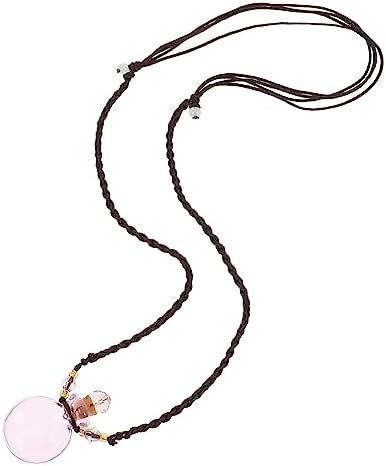 VINTORKY Glass Essential Oil Diffuser Pendant Necklace Car Decor Accessory