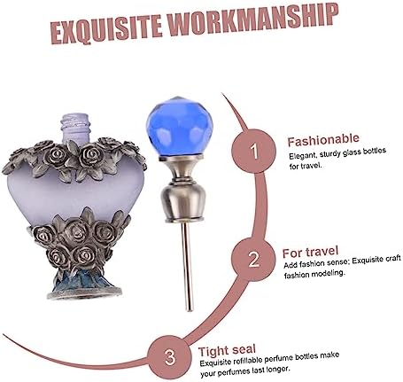 VICASKY 2Pcs Vintage Perfume Bottle Elegant Decorative Essential Oil Container