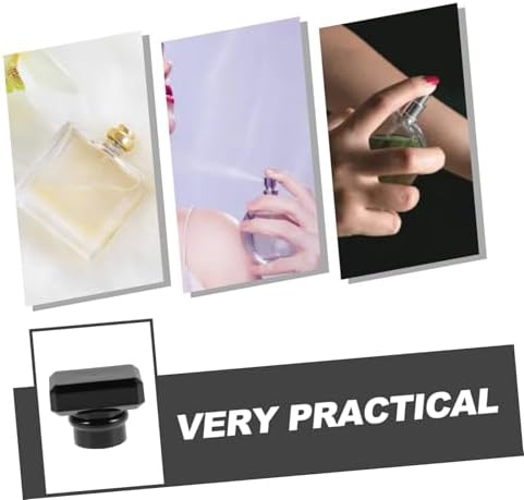 5pcs Black Square Plastic Perfume Bottle Caps with Durable Seal Screws