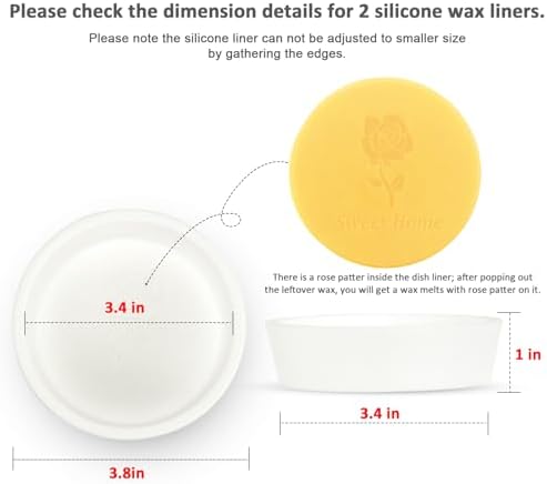 Bobolyn Silicone Wax Warmer Liners 2Pcs Reusable Leakproof