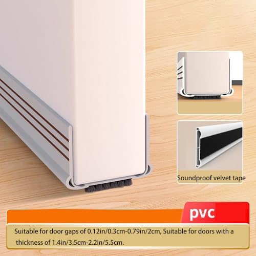 2Pack Door Draft Stopper with Felt Cloth Soundproofing for Doors