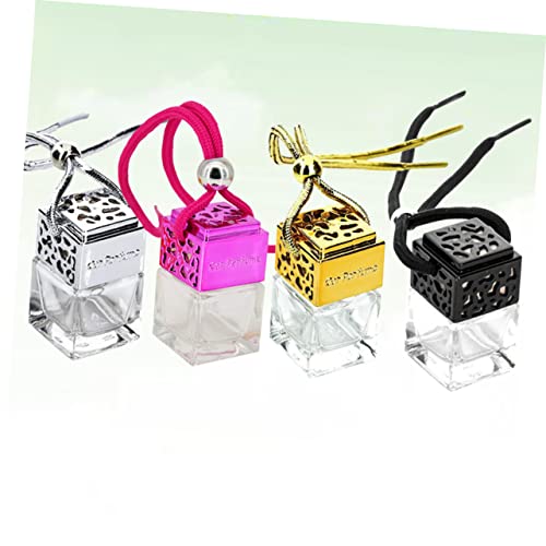 4pcs Hollow Glass Perfume Bottles with Elegant Designs