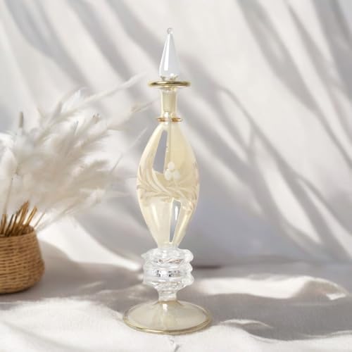 Blown Glass Perfume Bottle with 14K Gold Trim