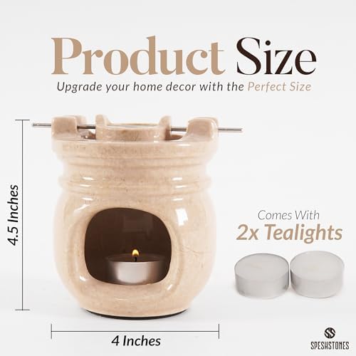 Marble Essential Oil Burner with 2 Tealights
