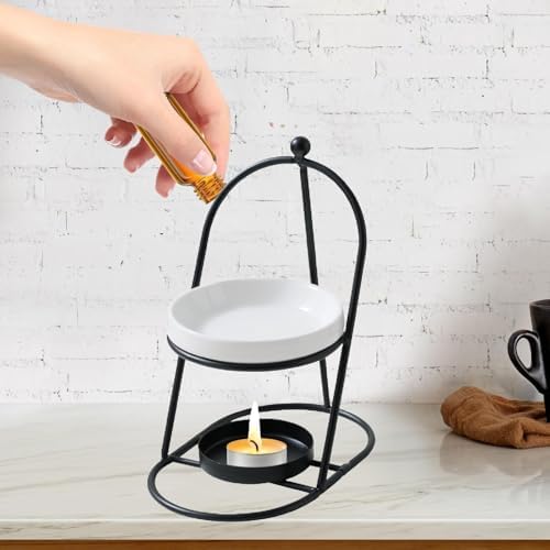Essential Oil Burner with Removable Ceramic Bowl Black