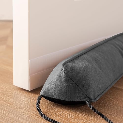Sunolga 2 Pack 34 Inch Weighted Door Draft Stopper with Glass Beads and Cotton Machine Washable