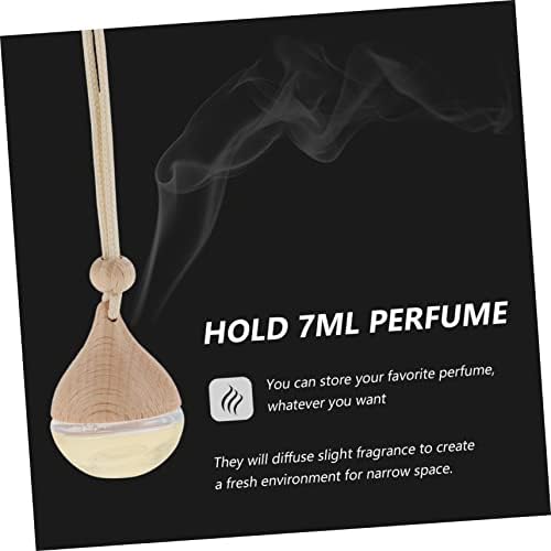 6pcs Clear Car Perfume Diffuser Bottles with Wood Lid Stylish Decor