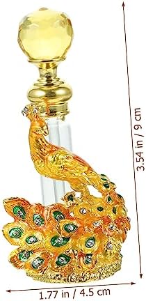 Antique Peacock Design Perfume Bottle Vintage Glass Container for Essential Oils