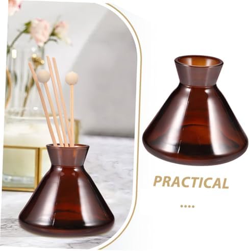 2Pcs Wide Mouth Refillable Diffuser Bottles with Colorful Glass Design