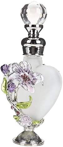 Vintage Flower Glass Perfume Bottle Decorative Essential Oil Holder for Travel and Gifting