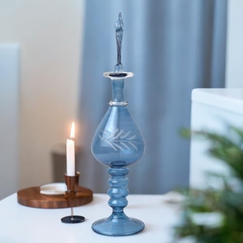 Ornamenta Handcrafted Blue Glass Perfume Bottle