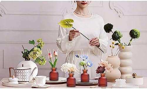 1PCS 130ml Amber Red Glass Diffuser Bottle - Aromatherapy Container