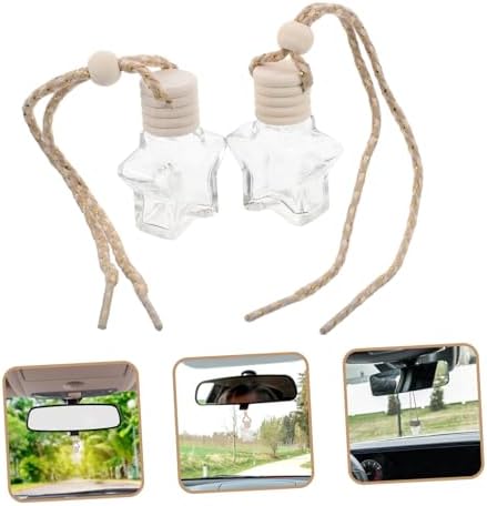 PartyKindom 2pcs Car Freshener Bottles Aromatherapy Hanging Pendant Empty Perfume Bottle for Car Decor