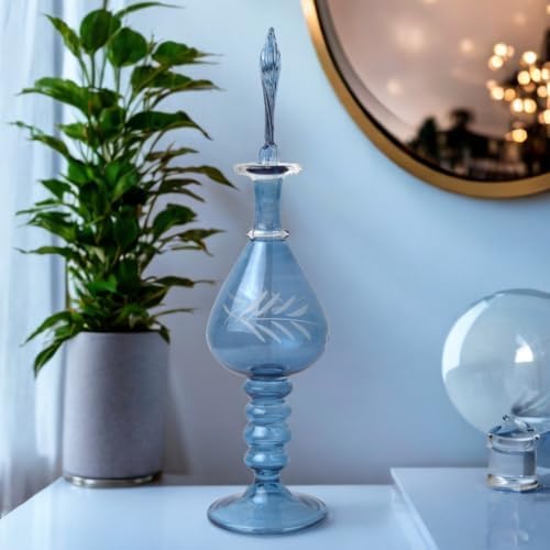 Ornamenta Handcrafted Blue Glass Perfume Bottle