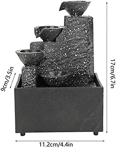 USB Desktop Water Fountain with Irregular Stones and LED Lights