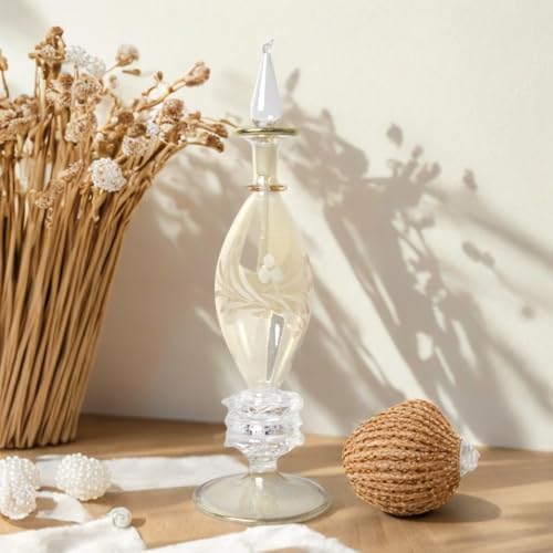 Blown Glass Perfume Bottle with 14K Gold Trim