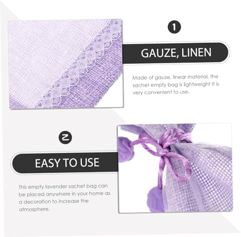 Didiseaon 5pcs Lavender Sachet Bags Empty Organza Pouches for DIY Fragrance