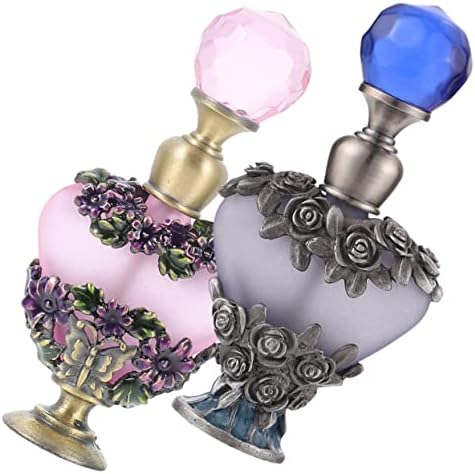 VICASKY 2Pcs Vintage Perfume Bottle Elegant Decorative Essential Oil Container