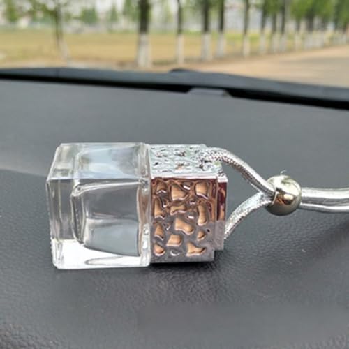 10pcs Square Glass Perfume Bottle Pendants for Car Diffuser and Travel Spray