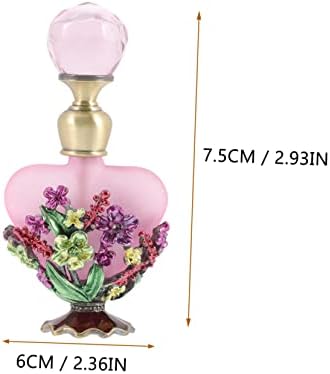 Retro Enamel Perfume Bottle 10ml Empty Glass Metal Holder