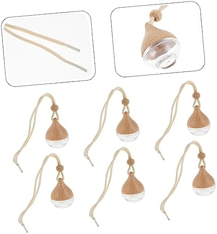 HEALLILY 6Pcs Car Essential Oil Diffuser Bottles Decorative Hanging Perfume Decor