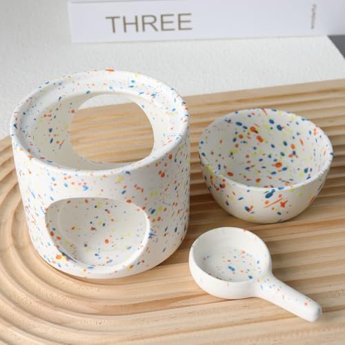 Ceramic Fragrance Lamp with Tea Light Holder Multicolor