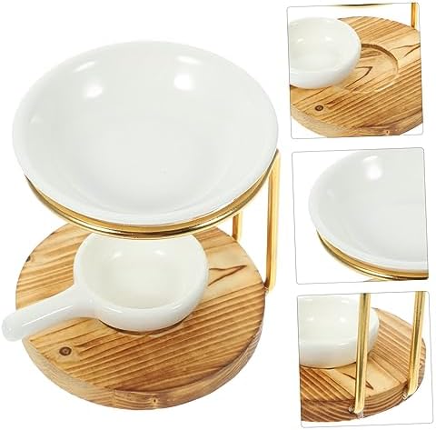 1Set Ceramic Essential Oil Burner with Tealight Holder for Relaxing Spaces